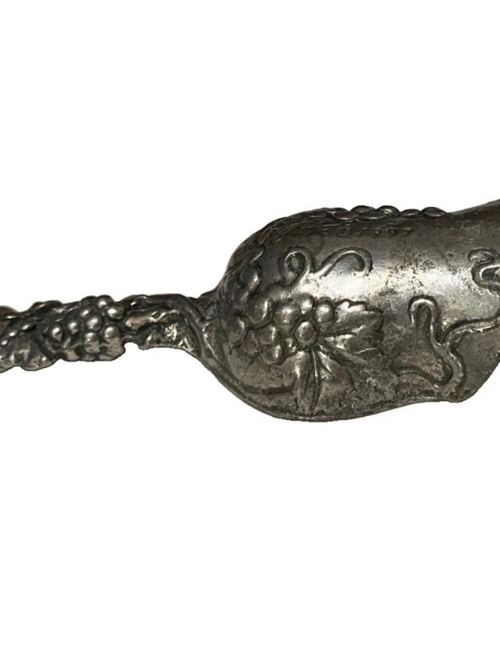 Vintage Arthur Court Cast Aluminum Ice Scoop; 1997; Grape Motif